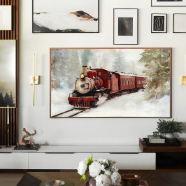 Winter Train Journey Print | Samsung Frame TV Art Poster