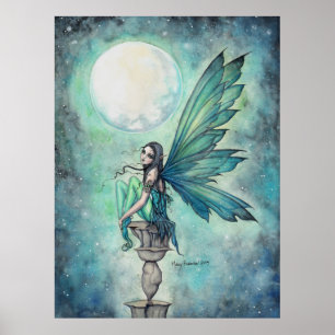 Winter Traum Fee Fantasie Kunst Wasserfarbe Acryl Poster