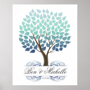 Winter Tree -100 Signature Guest Book Alternative Poster