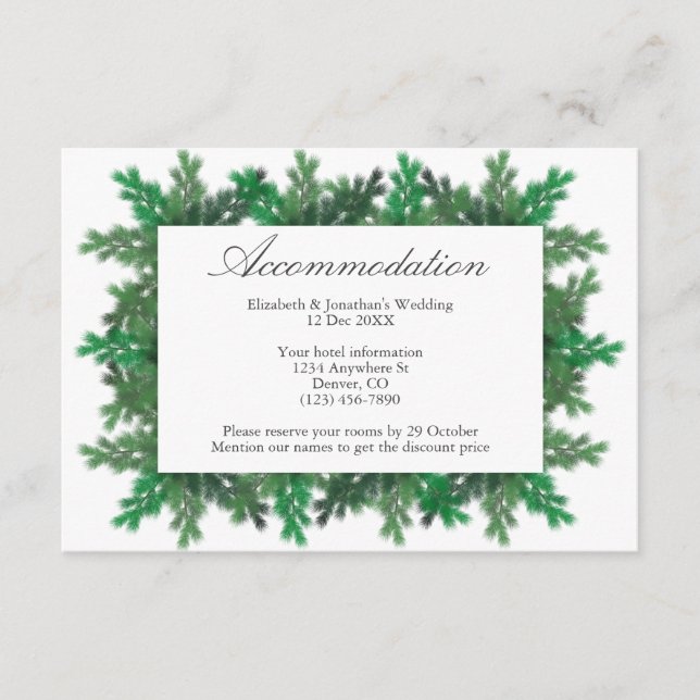 Winter Tree Branches Hochzeitskarte Begleitkarte (Vorderseite)