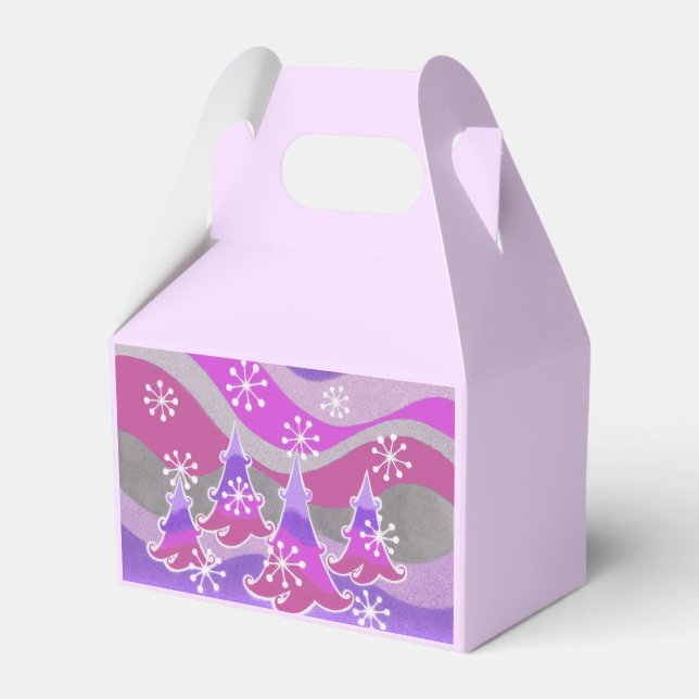Winter Tree Lila Gefälligkeitsbox Geschenkschachtel (Vorderseite)