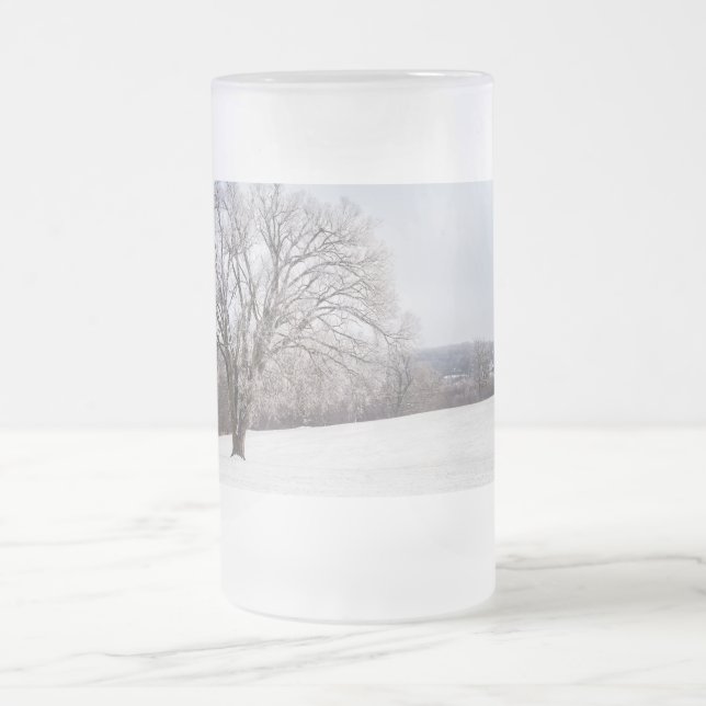 Winter Tree Mattierte Glass Beer Tasse (Mittel)
