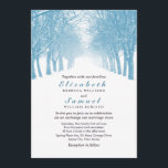 Winter Trees Avenue Hochzeitseinladung Einladung<br><div class="desc">Dieses stilvolle und moderne WinterWedding Invitation besticht durch sein originelles Bild einer Winter Trees Avenue in Blau und Weiß. Sie können auch die Ecken dieser Karte auf gerundet ändern, was perfekt mit diesem Design funktioniert. Matching RSVP Card, Directions Card, Wedding Program Cards, Probe Dinner Einladung und Vielen Dank für Ihre...</div>