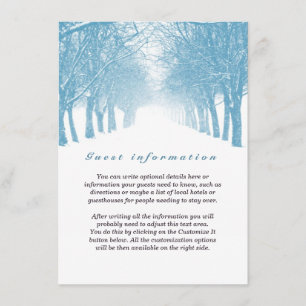 Winter Trees Avenue Wedding Card Begleitkarte