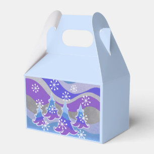 Winter Trees Blue Gevor Box Geschenkschachtel
