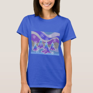 Winter Trees Blue T - Shirt