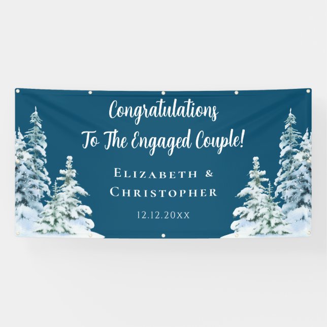 Winter Trees Gratulationspartei Banner (Horizontal)