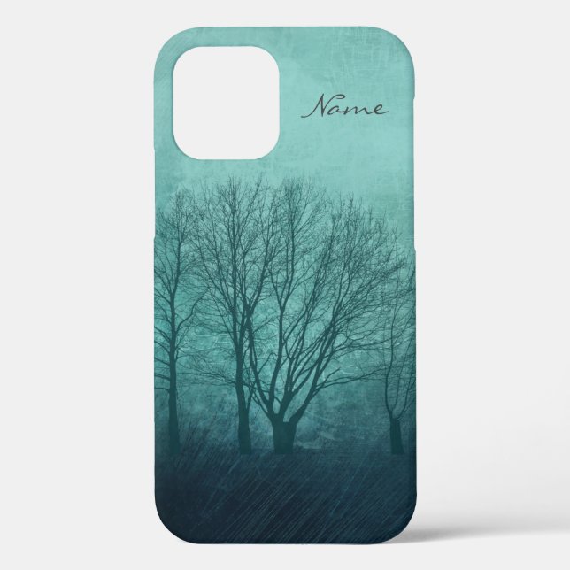 Winter Trees Green Gothic Case-Mate iPhone Hülle (Rückseite)