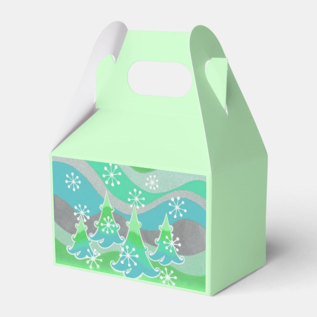 Winter Trees Green Gour Box Geschenkschachtel (Vorderseite)