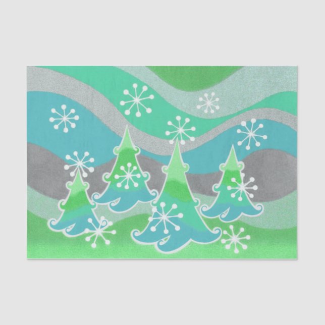 Winter Trees Grünes Papier (Vorderseite)