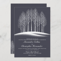 Winter Trees QR Code Hochzeitseinladung