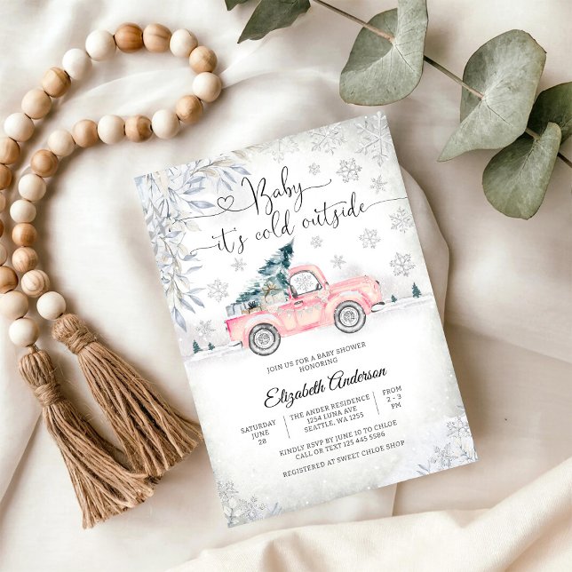 Winter Truck Baby Shower Einladung (Von Creator hochgeladen)