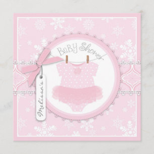 Winter Tutu und Snowflake Print Baby Dusche Einladung