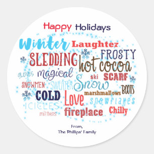 WINTER Typografie Fun Wording Günstige Sticker