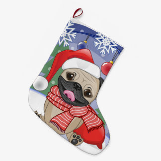 Winter-u. Weihnachtszeit-Mops Großer Weihnachtsstrumpf