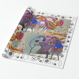 WINTER UND FALL ART DECO SCHÖNHEIT, weiß Geschenkpapier