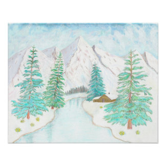 Winter- und Immergrün-Glossy-Poster Poster
