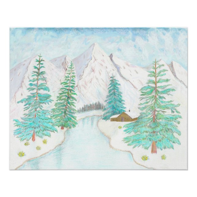 Winter- und Immergrün-Glossy-Poster Poster (Vorderseite)