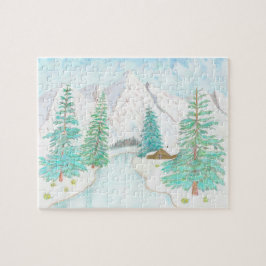Winter- und Immergrün-Glossy-Poster Puzzle