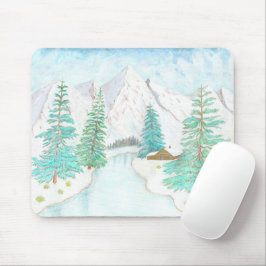 Winter und Immergrün Mousepad
