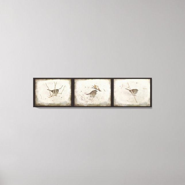 Winter und Sparrow Leinwanddruck (Vorderseite)