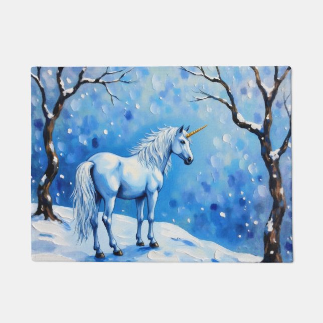 Winter Unicorn Fußmatte (Vorderseite)