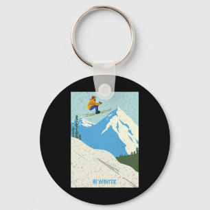Winter Urlaub Ski Weihnachten X-mas Skifahren Skif Schlüsselanhänger