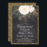 Winter Verlobung-Abendessen mit Blumenkohl Einladu Einladung<br><div class="desc">Winter Floral Glitzer Chalk Chalkboard Verlobung Einladung Blumenmuster Kunstwerke von: www.createthecut.com</div>