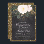 Winter Verlobung-Abendessen mit Blumenkohl Einladu Einladung<br><div class="desc">Winter Floral Glitzer Chalk Chalkboard Verlobung Einladung Blumenmuster Kunstwerke von: www.createthecut.com</div>