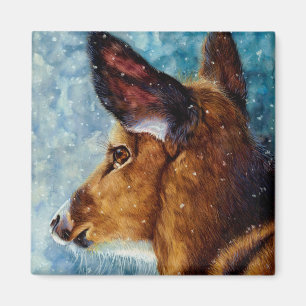 Winter-Verzauberung - Rotwild-Magnet Magnet