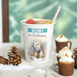 Winter vibes Ermine - 1. Geburtstag - Pappbecher
