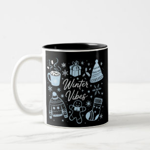 Winter-Vibes-Feiertage Weihnachtszeit Schneeflocke Zweifarbige Tasse