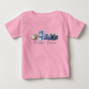 Winter Vibes Friendly Snowman Baby T-shirt