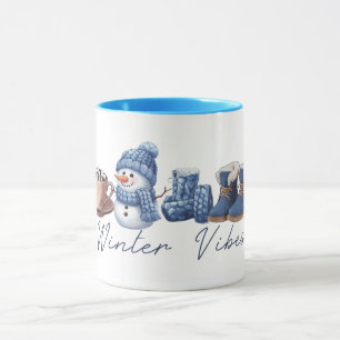 Winter Vibes Friendly Snowman Tasse
