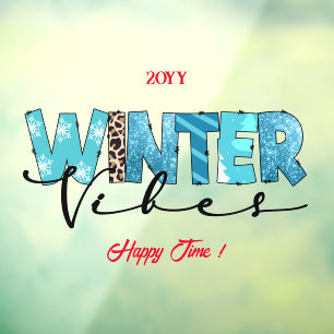 Winter Vibes individuell gestalten Fensteraufkleber