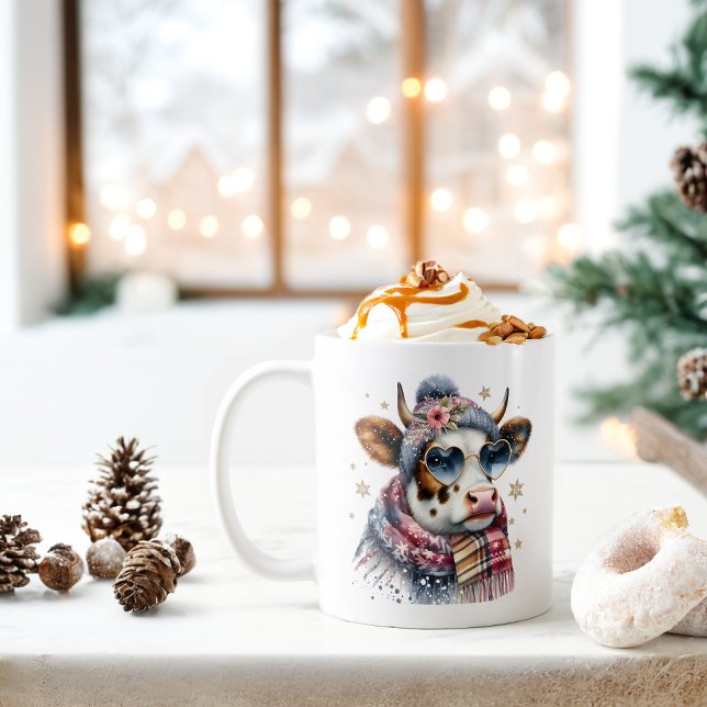 Winter Vibes Kuh - Kaffeetasse (Von Creator hochgeladen)