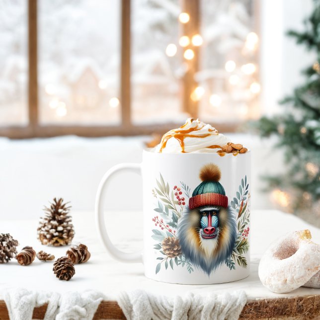 Winter Vibes Mandrill Monkey - Kaffeetasse (Von Creator hochgeladen)