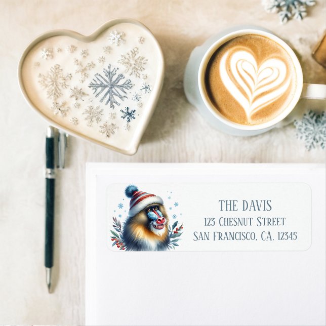 Winter Vibes Mandrill Monkey - Rücksendeadresse (Von Creator hochgeladen)