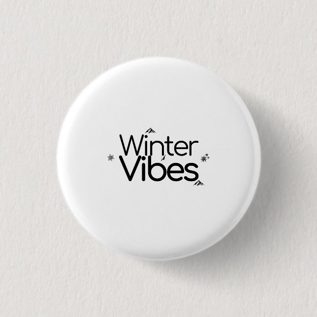 Winter Vibes - Minimalistische Schneeflocke und Be Button (Vorderseite)