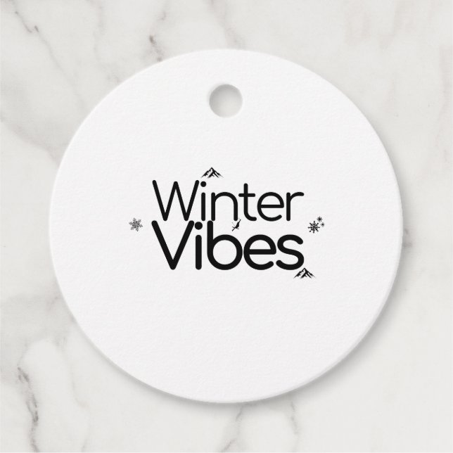 Winter Vibes - Minimalistische Schneeflocke und Be Geschenkanhänger (Vorderseite)