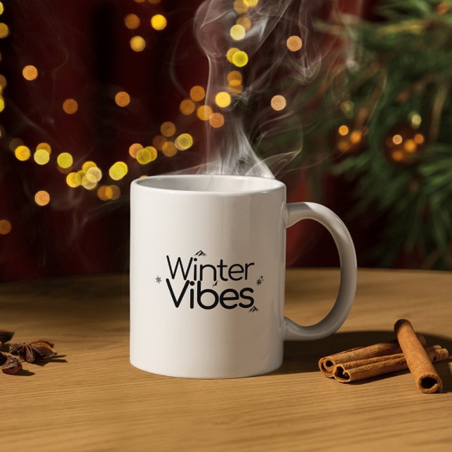 Winter Vibes - Minimalistische Schneeflocke und Be Kaffeetasse (Von Creator hochgeladen)