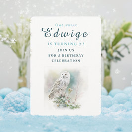 Winter vibes Owl - Einladungskarte zum Geburtstag Einladung