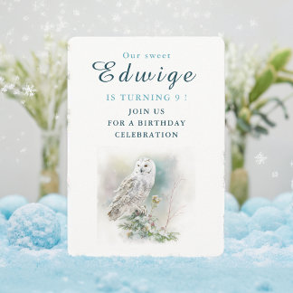 Winter vibes Owl - Einladungskarte zum Geburtstag Einladung