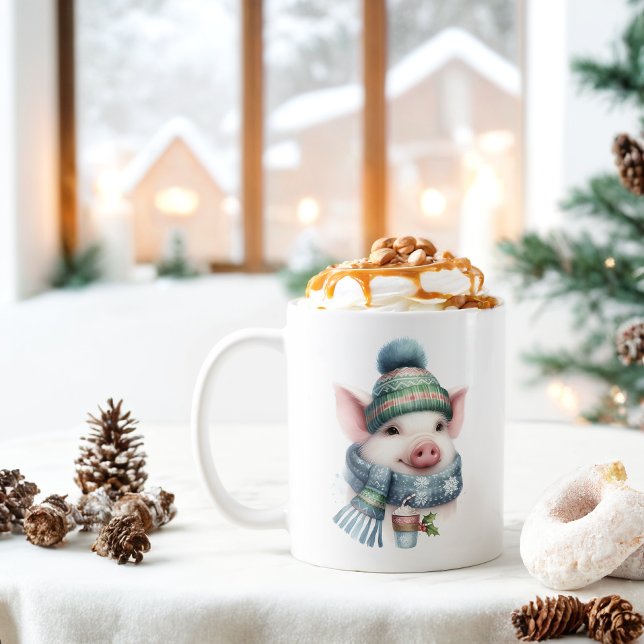 Winter Vibes Pig - Kaffeetasse (Von Creator hochgeladen)