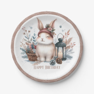 Winter Vibes Rabbit - Geburtstag Pappteller