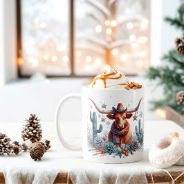 Winter Vibes Texas Longhorn - Kaffeetasse