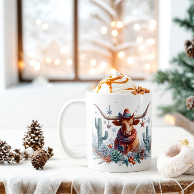 Winter Vibes Texas Longhorn - Kaffeetasse (Von Creator hochgeladen)