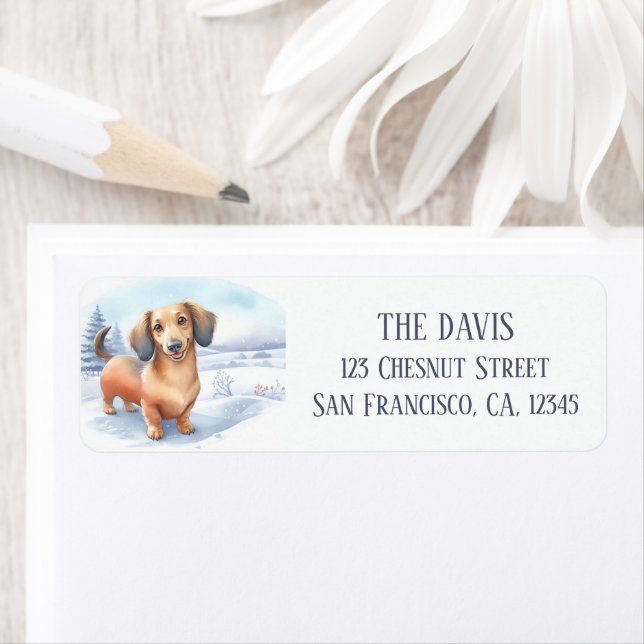 Winter Vibes Wasserfarbe Dackel - (Insitu)