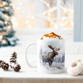 Winter Vibes Wasserfarbe Elch - Kaffeetasse