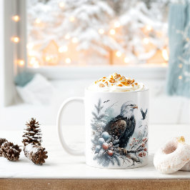 Winter Vibes Watercolor Bald Eagle - Kaffeetasse